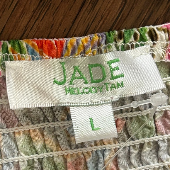 Jade Eyelet Paisley Floral Tiered Cotton Sundress Large NWT Maxi - Picture 8 of 11